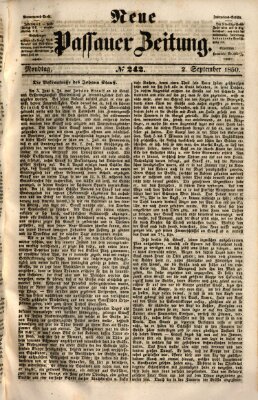 Neue Passauer Zeitung (Passauer Zeitung) Montag 2. September 1850