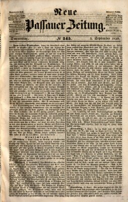 Neue Passauer Zeitung (Passauer Zeitung) Donnerstag 5. September 1850