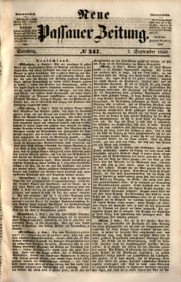 Neue Passauer Zeitung (Passauer Zeitung) Samstag 7. September 1850