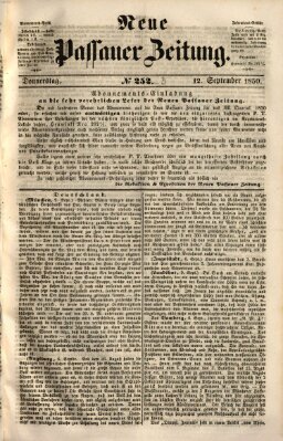 Neue Passauer Zeitung (Passauer Zeitung) Donnerstag 12. September 1850