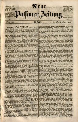 Neue Passauer Zeitung (Passauer Zeitung) Samstag 21. September 1850