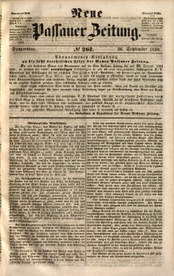 Neue Passauer Zeitung (Passauer Zeitung) Donnerstag 26. September 1850