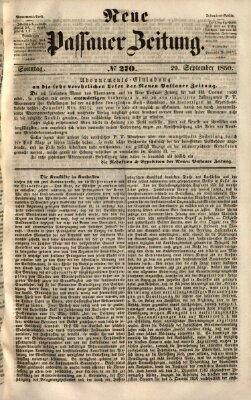 Neue Passauer Zeitung (Passauer Zeitung) Sonntag 29. September 1850