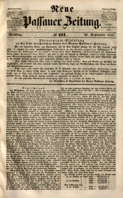 Neue Passauer Zeitung (Passauer Zeitung) Montag 30. September 1850