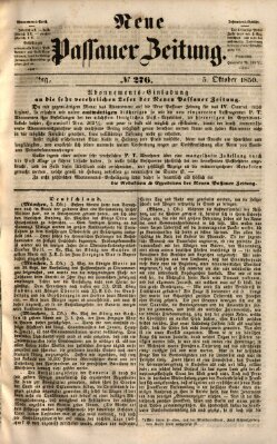 Neue Passauer Zeitung (Passauer Zeitung) Samstag 5. Oktober 1850