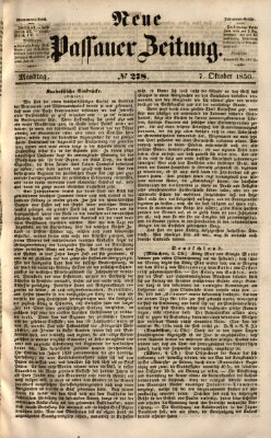 Neue Passauer Zeitung (Passauer Zeitung) Montag 7. Oktober 1850