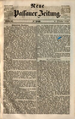 Neue Passauer Zeitung (Passauer Zeitung) Mittwoch 9. Oktober 1850