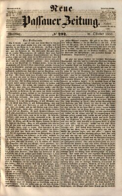 Neue Passauer Zeitung (Passauer Zeitung) Montag 21. Oktober 1850