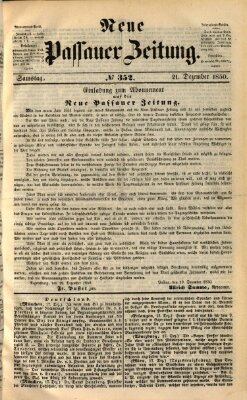 Neue Passauer Zeitung (Passauer Zeitung) Samstag 21. Dezember 1850