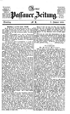 Neue Passauer Zeitung (Passauer Zeitung) Dienstag 7. Januar 1851