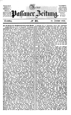 Neue Passauer Zeitung (Passauer Zeitung) Samstag 11. Januar 1851