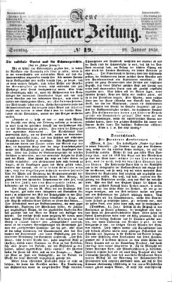 Neue Passauer Zeitung (Passauer Zeitung) Sonntag 19. Januar 1851