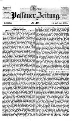 Neue Passauer Zeitung (Passauer Zeitung) Sonntag 16. Februar 1851