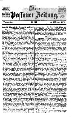 Neue Passauer Zeitung (Passauer Zeitung) Donnerstag 20. Februar 1851