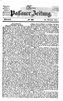 Neue Passauer Zeitung (Passauer Zeitung) Mittwoch 26. Februar 1851