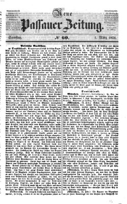 Neue Passauer Zeitung (Passauer Zeitung) Samstag 1. März 1851