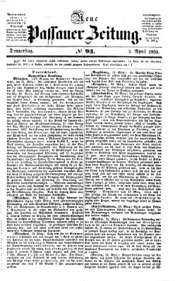 Neue Passauer Zeitung (Passauer Zeitung) Donnerstag 3. April 1851