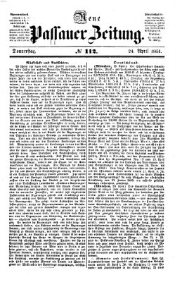 Neue Passauer Zeitung (Passauer Zeitung) Donnerstag 24. April 1851