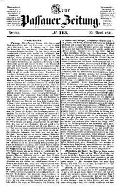 Neue Passauer Zeitung (Passauer Zeitung) Freitag 25. April 1851