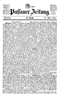 Neue Passauer Zeitung (Passauer Zeitung) Samstag 26. April 1851