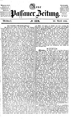 Neue Passauer Zeitung (Passauer Zeitung) Mittwoch 30. April 1851