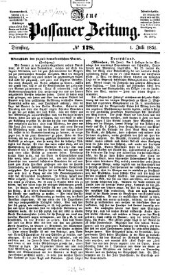 Neue Passauer Zeitung (Passauer Zeitung) Dienstag 1. Juli 1851