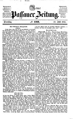 Neue Passauer Zeitung (Passauer Zeitung) Samstag 12. Juli 1851