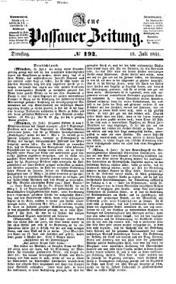 Neue Passauer Zeitung (Passauer Zeitung) Dienstag 15. Juli 1851