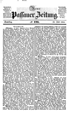 Neue Passauer Zeitung (Passauer Zeitung) Samstag 19. Juli 1851