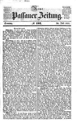 Neue Passauer Zeitung (Passauer Zeitung) Sonntag 20. Juli 1851