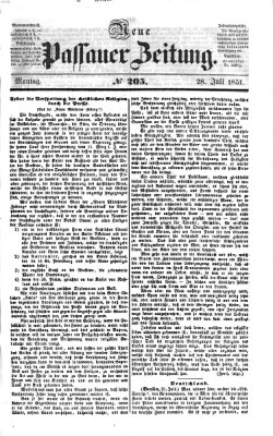 Neue Passauer Zeitung (Passauer Zeitung) Montag 28. Juli 1851