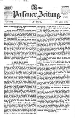 Neue Passauer Zeitung (Passauer Zeitung) Dienstag 29. Juli 1851