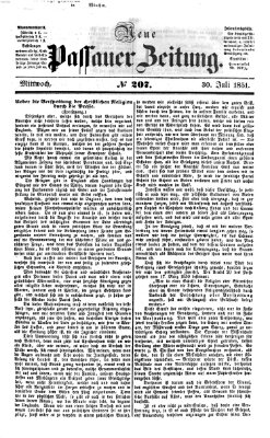 Neue Passauer Zeitung (Passauer Zeitung) Mittwoch 30. Juli 1851