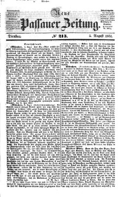 Neue Passauer Zeitung (Passauer Zeitung) Dienstag 5. August 1851