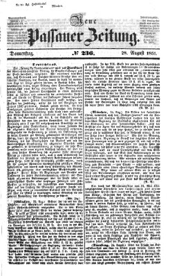 Neue Passauer Zeitung (Passauer Zeitung) Donnerstag 28. August 1851