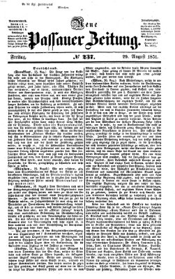 Neue Passauer Zeitung (Passauer Zeitung) Freitag 29. August 1851