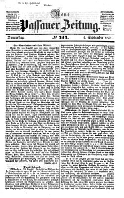 Neue Passauer Zeitung (Passauer Zeitung) Donnerstag 4. September 1851