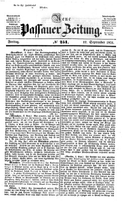 Neue Passauer Zeitung (Passauer Zeitung) Freitag 12. September 1851