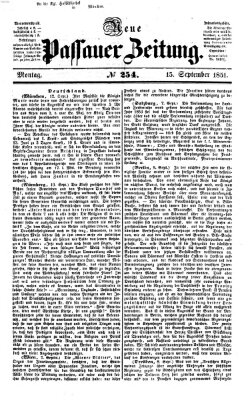 Neue Passauer Zeitung (Passauer Zeitung) Montag 15. September 1851