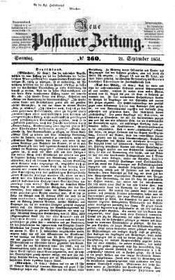 Neue Passauer Zeitung (Passauer Zeitung) Sonntag 21. September 1851