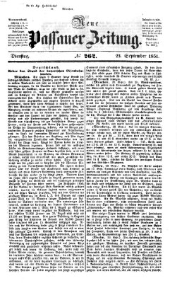 Neue Passauer Zeitung (Passauer Zeitung) Dienstag 23. September 1851