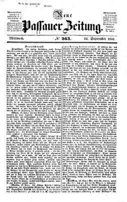 Neue Passauer Zeitung (Passauer Zeitung) Mittwoch 24. September 1851