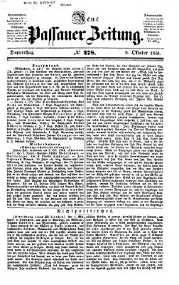 Neue Passauer Zeitung (Passauer Zeitung) Donnerstag 9. Oktober 1851