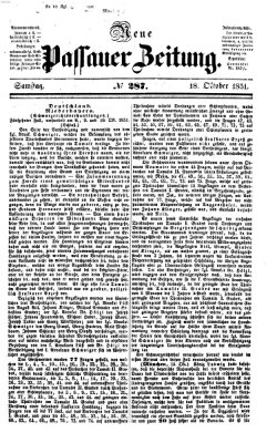 Neue Passauer Zeitung (Passauer Zeitung) Samstag 18. Oktober 1851