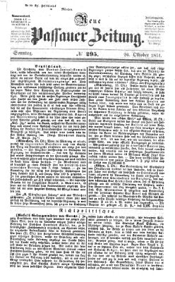 Neue Passauer Zeitung (Passauer Zeitung) Sonntag 26. Oktober 1851