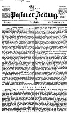 Neue Passauer Zeitung (Passauer Zeitung) Montag 10. November 1851