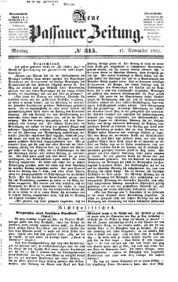 Neue Passauer Zeitung (Passauer Zeitung) Montag 17. November 1851