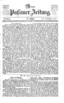 Neue Passauer Zeitung (Passauer Zeitung) Samstag 22. November 1851