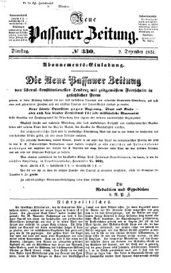 Neue Passauer Zeitung (Passauer Zeitung) Dienstag 2. Dezember 1851