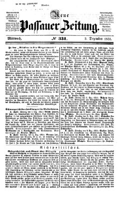 Neue Passauer Zeitung (Passauer Zeitung) Mittwoch 3. Dezember 1851